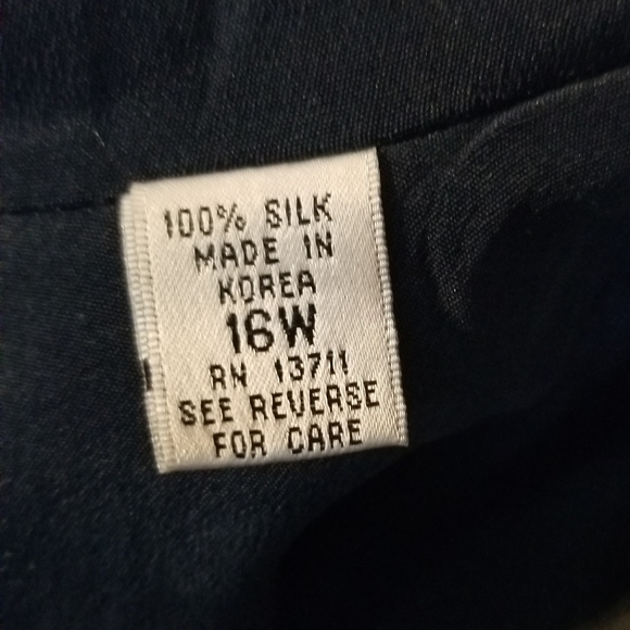 100% silk navy work suit professional workwear plus size style sz 16W - Picture 7 of 9